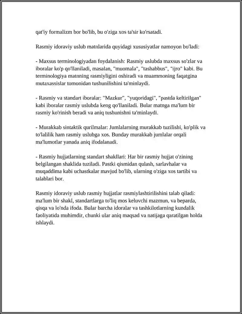 Rasmiy IDORAVIY USLUB HUSUSIYATLARI 4