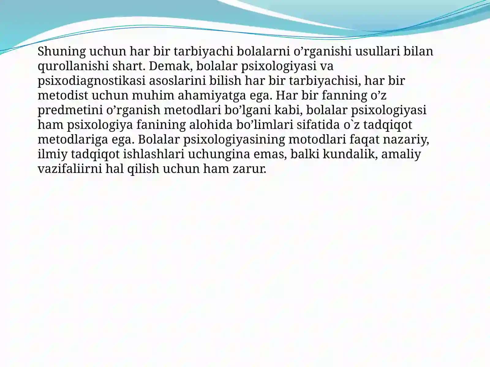Bolalar psixologiyasi va psixodiognostikasining metodlari 4