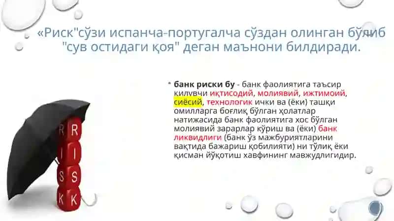 Банк рискларининг моҳияти ва турлари 4