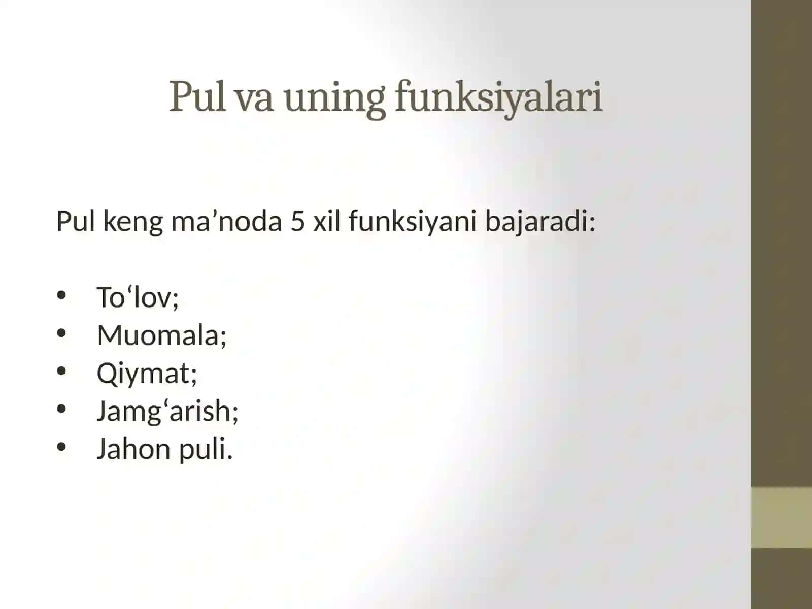 PUL VA INFLATSIYA 4