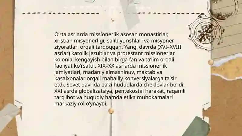 Missionerlik va Prozelitizm: Tarix, Bugun va Targʻibot Usullari 4