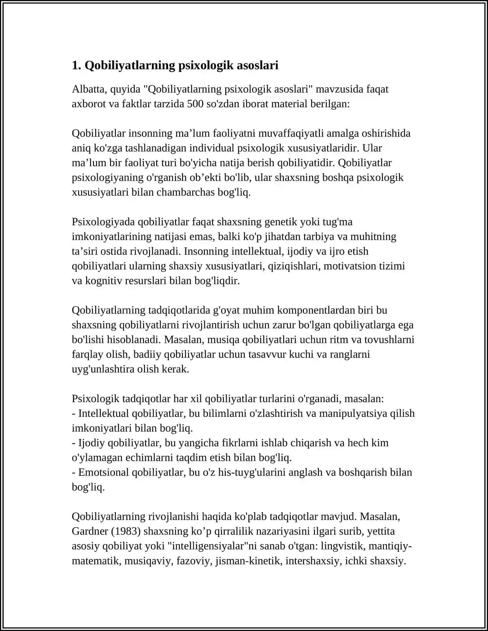 Qobiliyatlarning psixologik asoslari 4