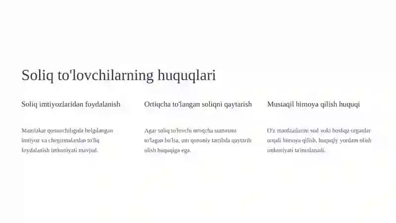Soliq to'lovchilarning huquqlari 4