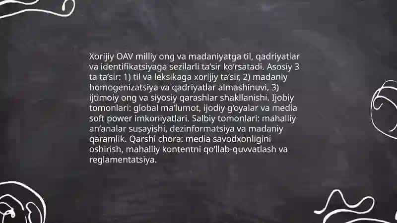 Xorijiy OAVning media makondagi oʻrni 4
