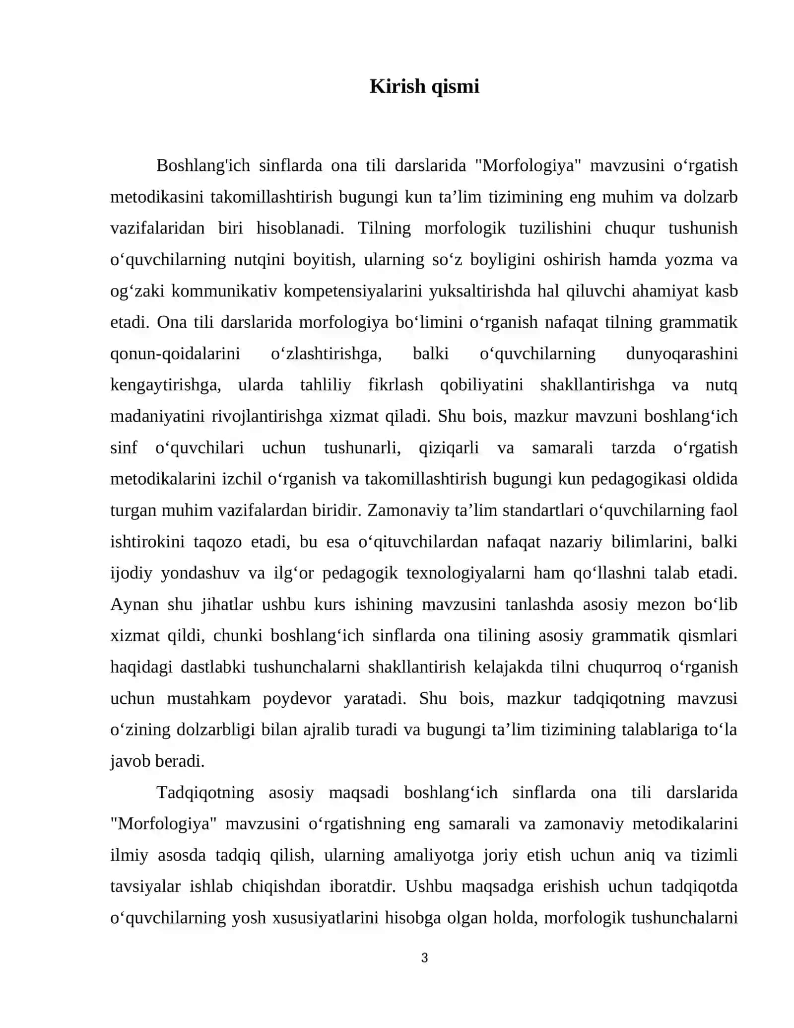 Ona tili: Boshlangʻich sinflarda "Morfologiya" mavzusini oʻrgatish metodikasi 4