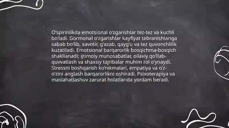 Oʻspirinlik davrining psixologik xususiyatlari 4