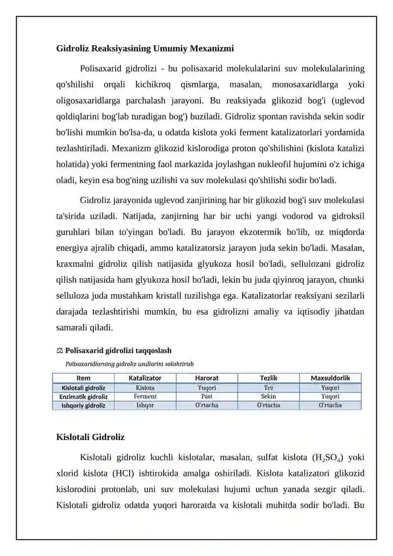 Polisaxaridlar gidrolizi 4