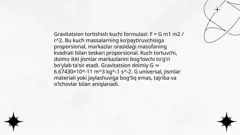 Butun olam tortishish qonuni 4
