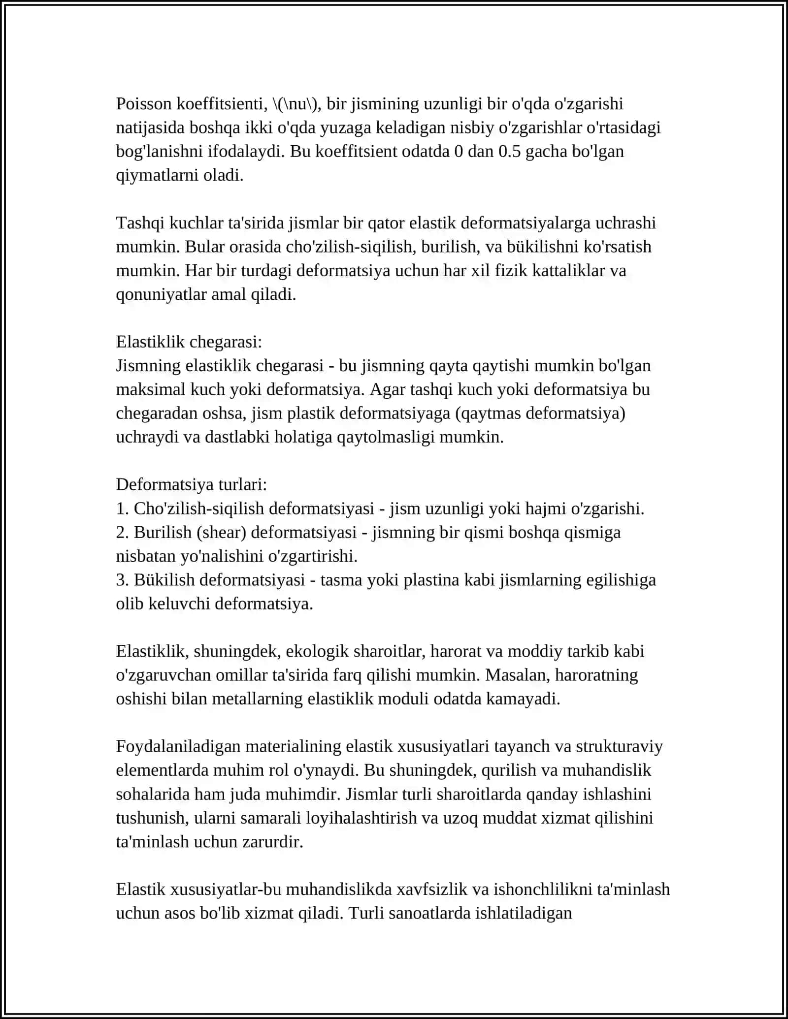 DEFARMATSIYALANGAN. JISIMLAR 4
