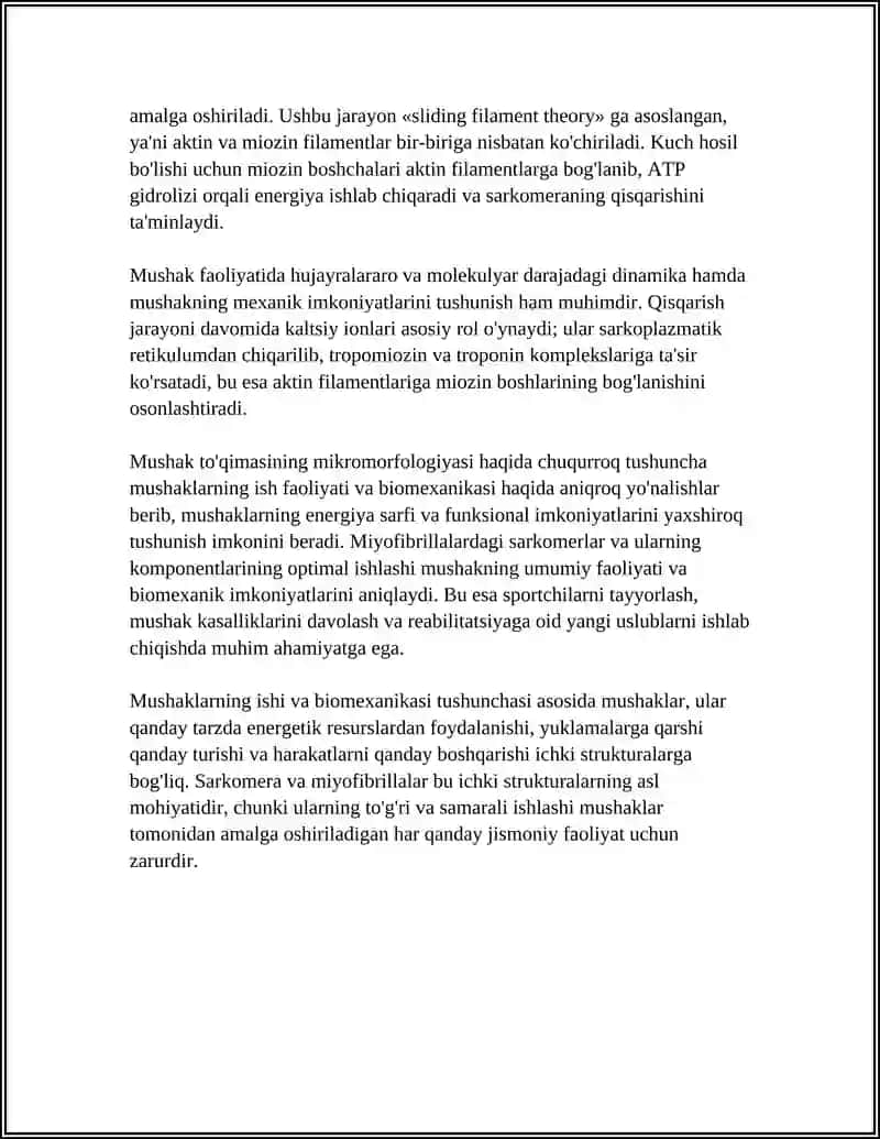 MUSHAKLARNING ISHI VA BIOMEXANIKASI 4