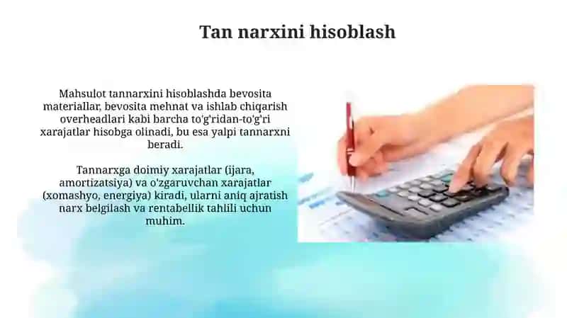 Ishlab chiqarish xarajatlari vafoyda 4