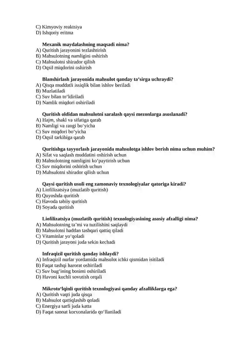 Quritish usullari 4