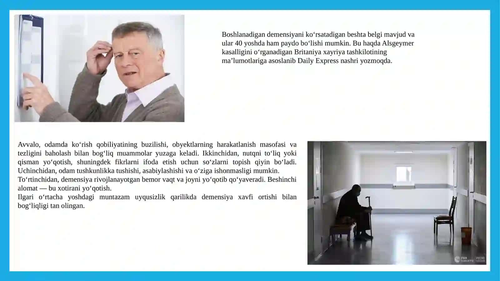 Senil demensiya zamonaviy muommo sifatida 4