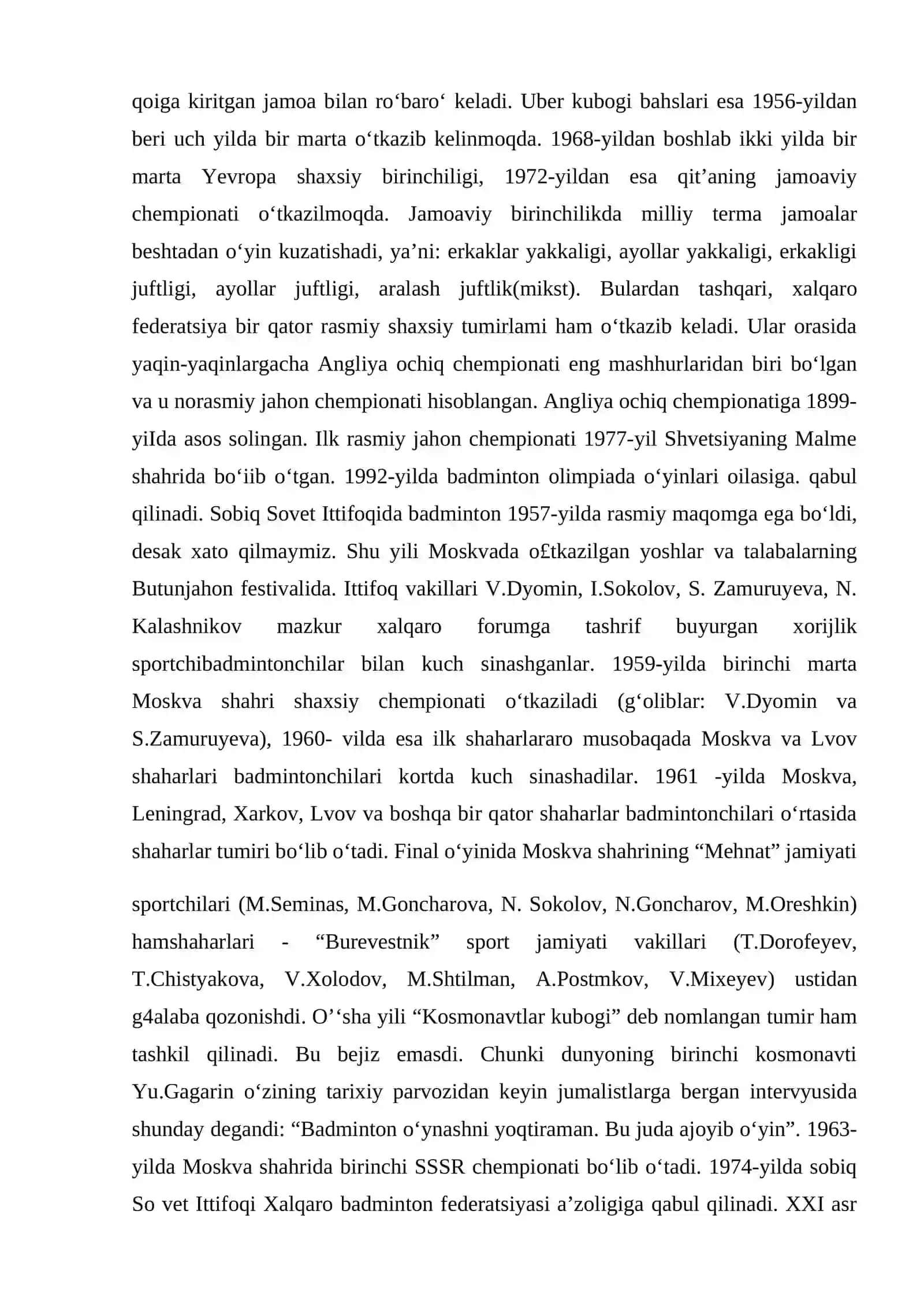BADMINTON O’YININING KELIB CHIQISHI VA RIVOJLANISH TARIXI 4