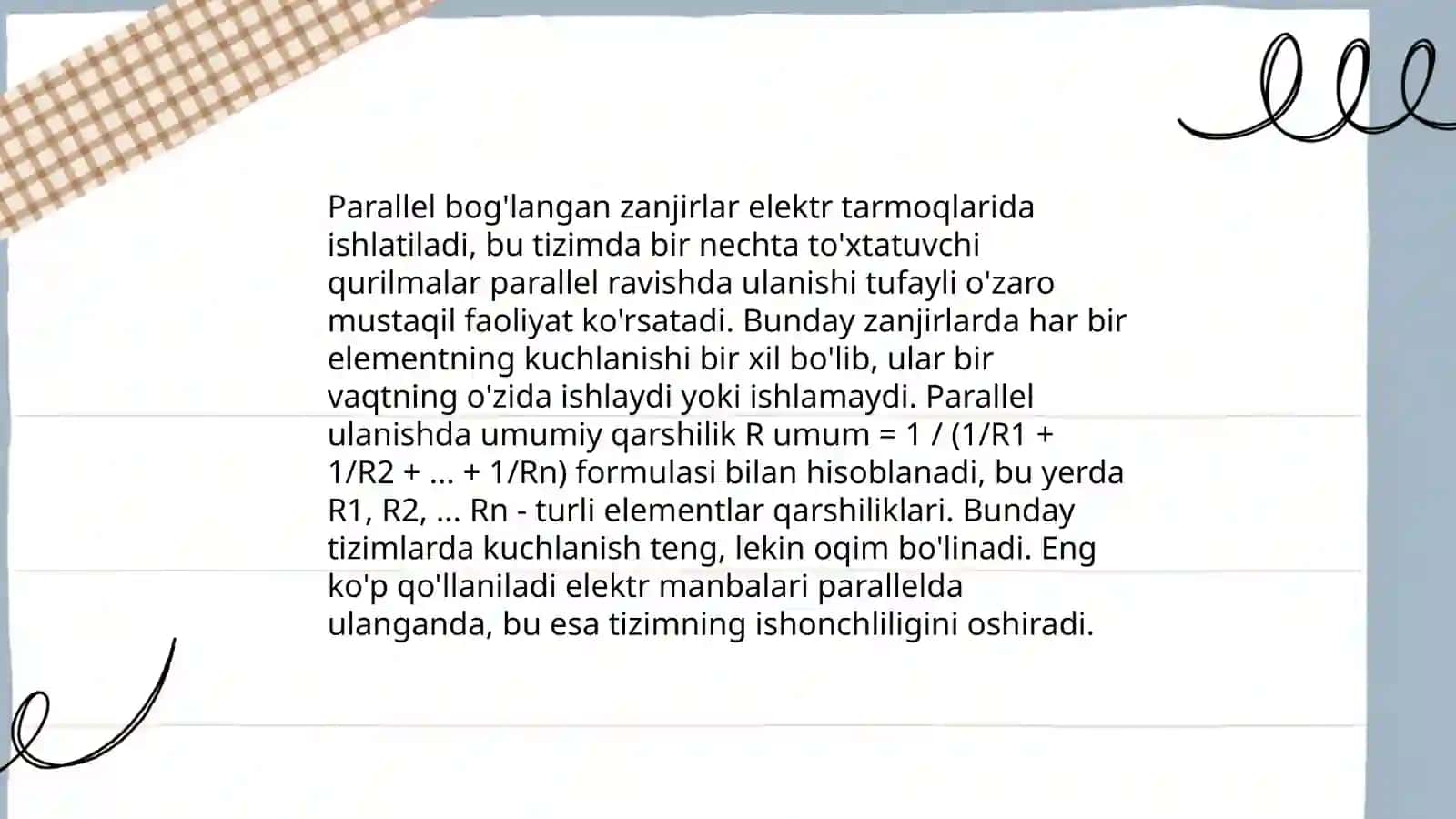 Ketma-ket va parallel ulangan zanjirlar 4