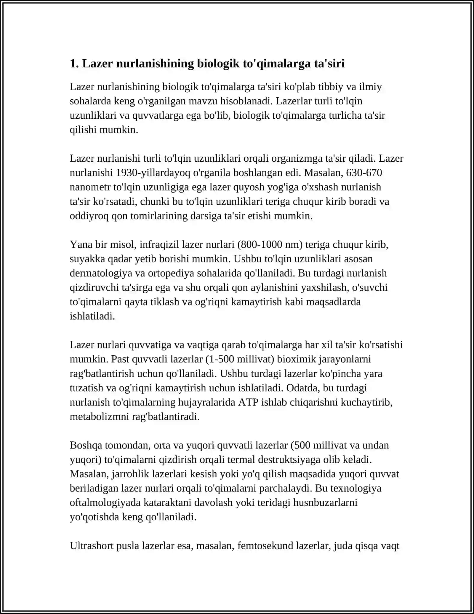 Biologik to'qimalarga lazer nurlanish ta'siri 4