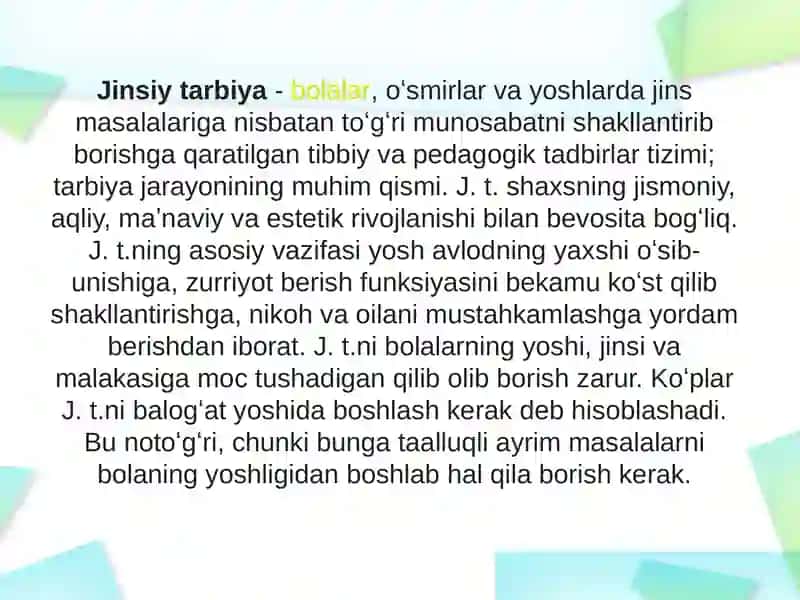 Jinsiy tarbiya 4