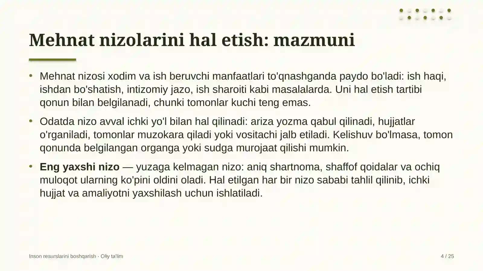 Dezinfeksiya xizmatlarida mehnat nizolarini hal etish 4