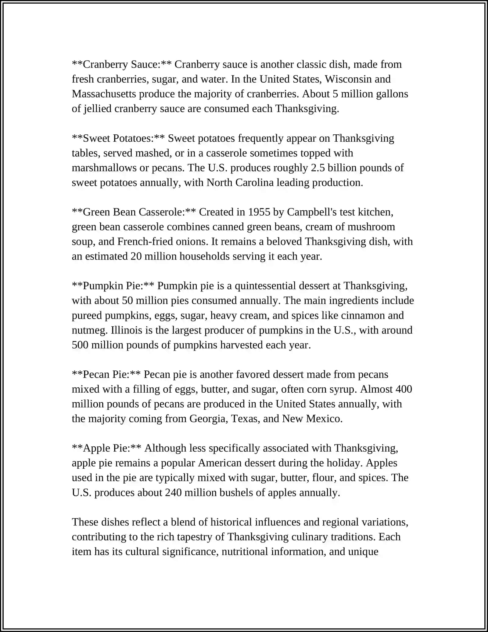 MY FAVORITE HOLIDAY - Traditional Foods Analysis 4