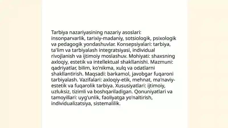 Tarbiya nazariyasi 4
