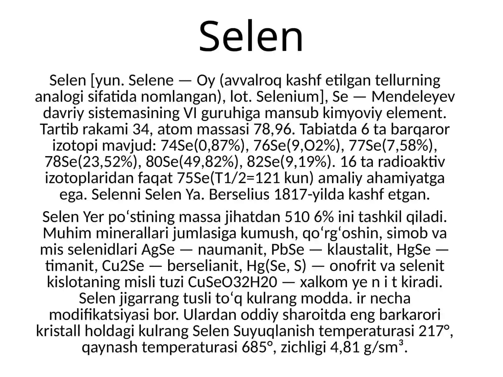 Selenit va tellurit kislatalar 4
