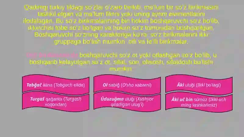 Qadimgi turkiy tilda so`z birikmasi 4