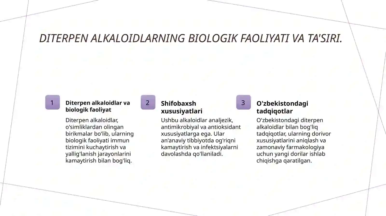 Diterpen alkaloidlar va ularning tuzilishi 4