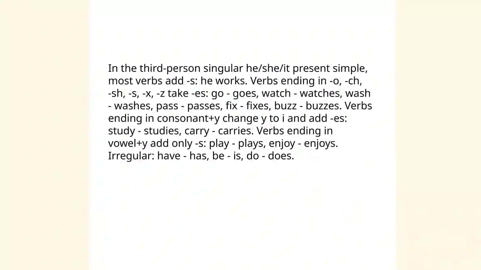 Tense:Present Simple 4