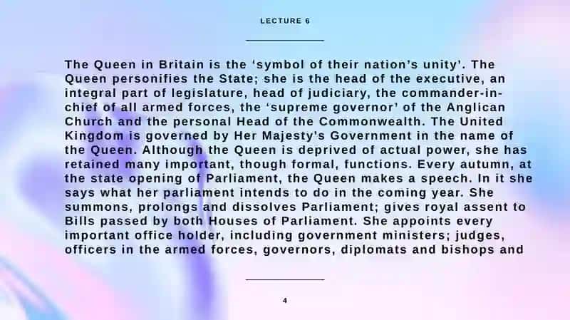 THE STATE SYSTEM OF THE UNITED KINGDOM OF GREAT BRITAIN AND NORTHERN IRELAND 4