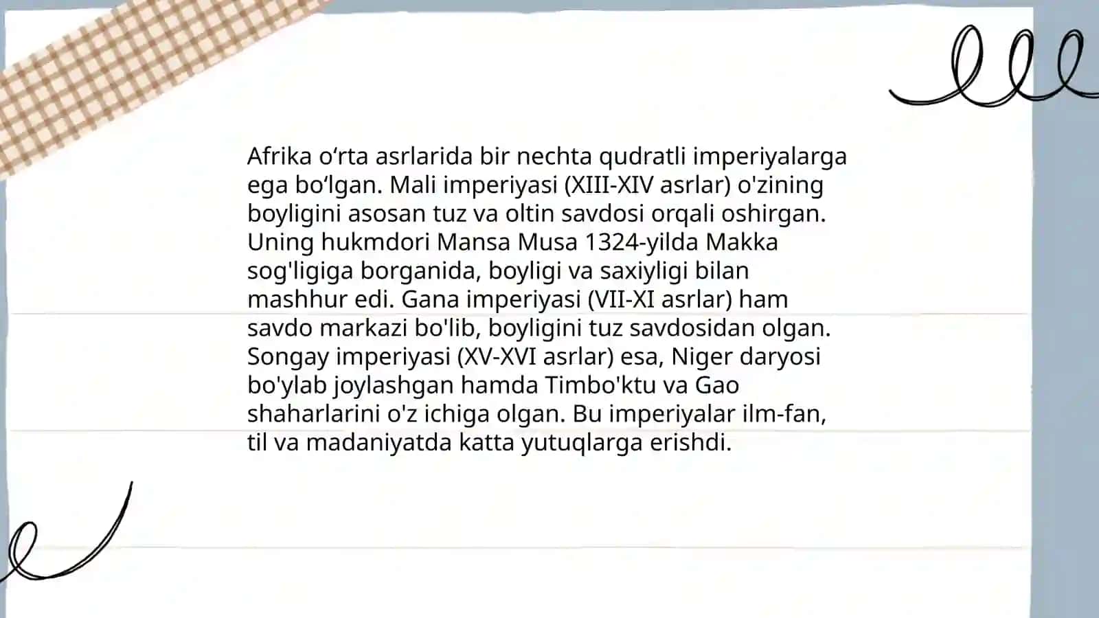 Õrta asrlarda Afrika va Amerika 4