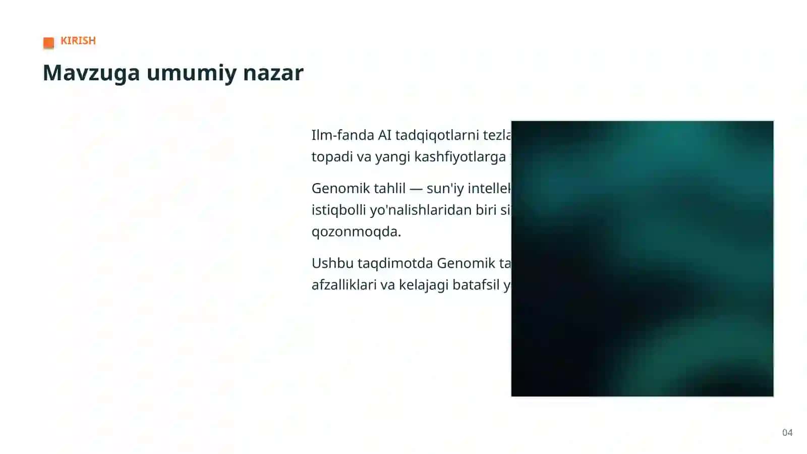 Genomik tahlil: imkoniyat va yechimlar 4