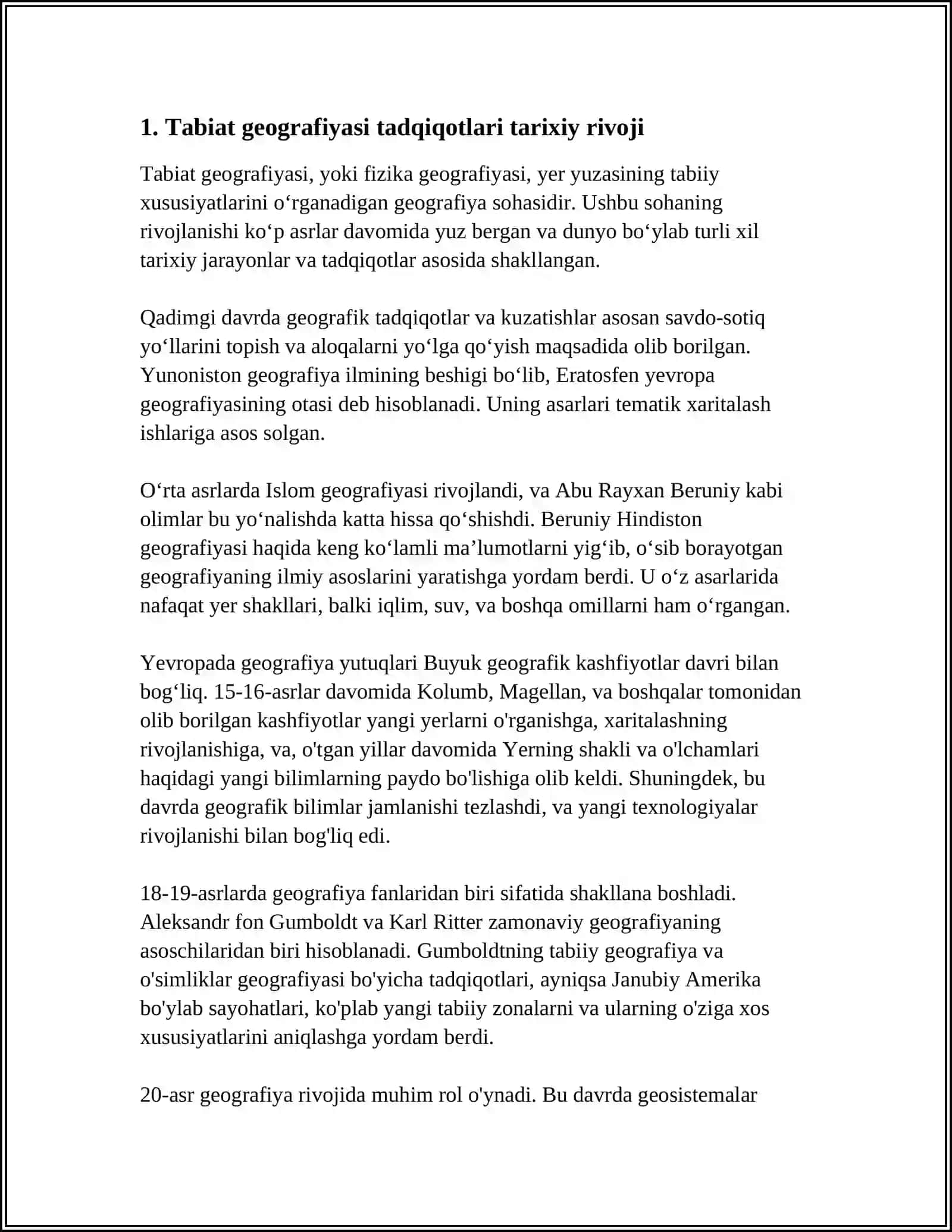 O'ZBEKISTON TABIATNI GEOGRAFIK O'RGANILISHI TARIXI 4
