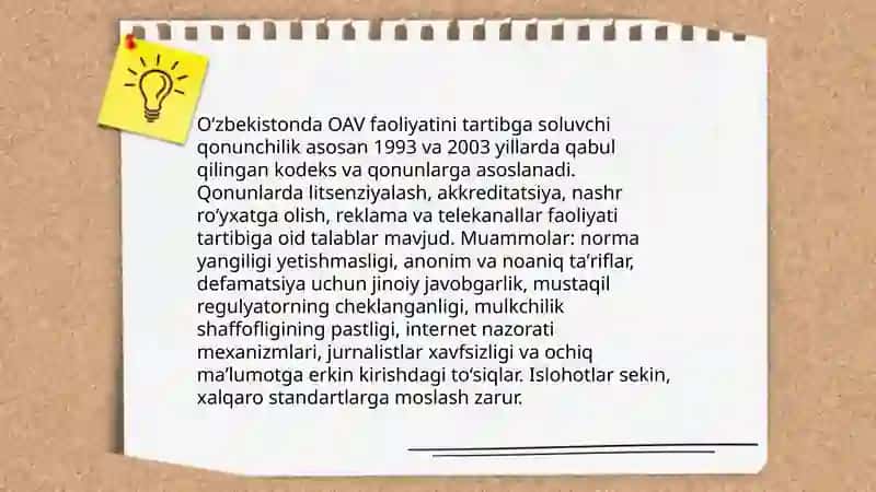 Ommaviy Axborot Vositalarining faoliyati, (oʻzgarish va muammolar) 4