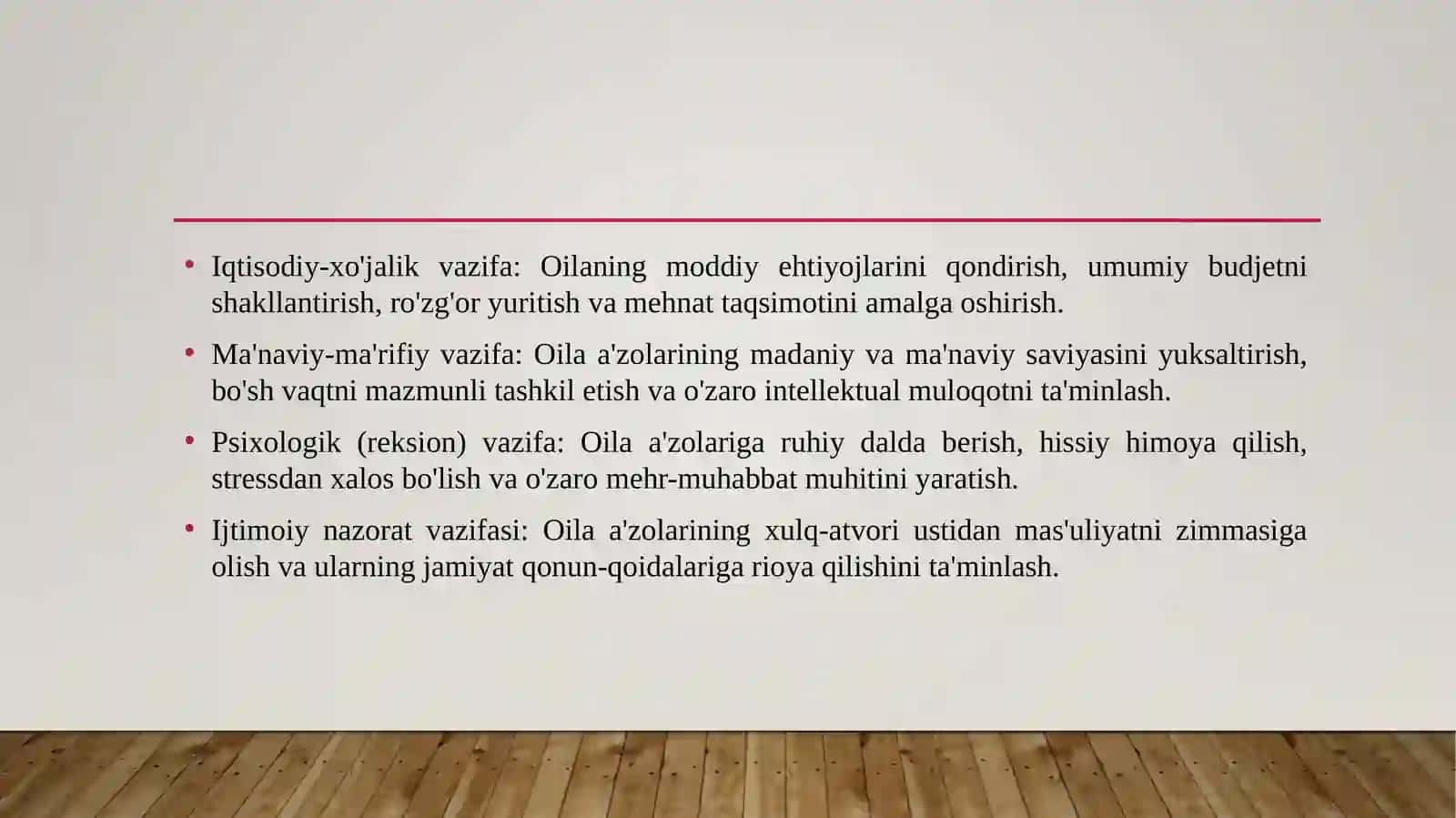 Oilaning asosiy vazifalari 4