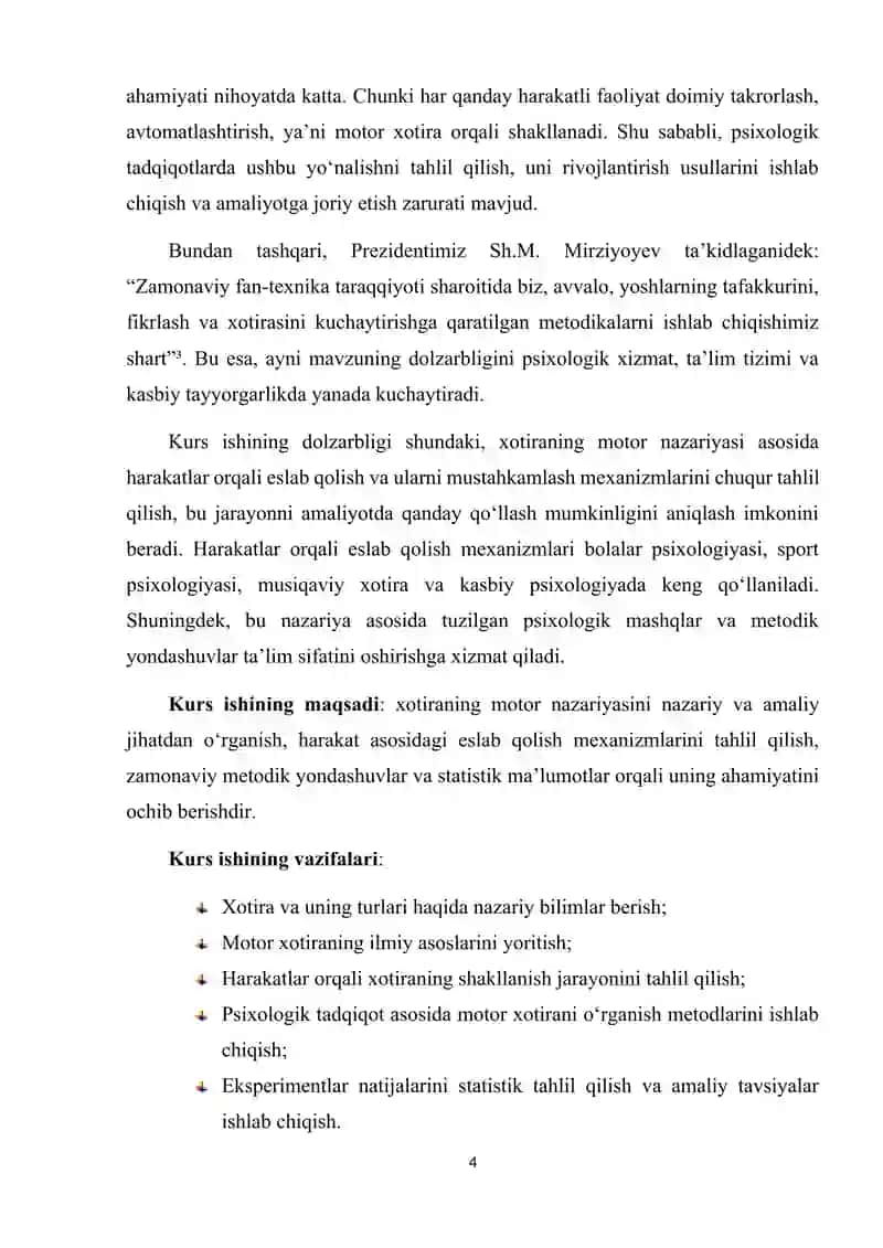 Xotiraning motor nazariyasi 4