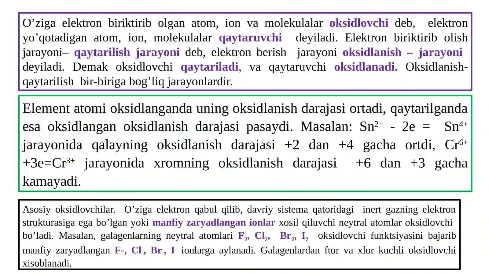 Oksidlanish-qaytarilish reaksiyalarining roli 4