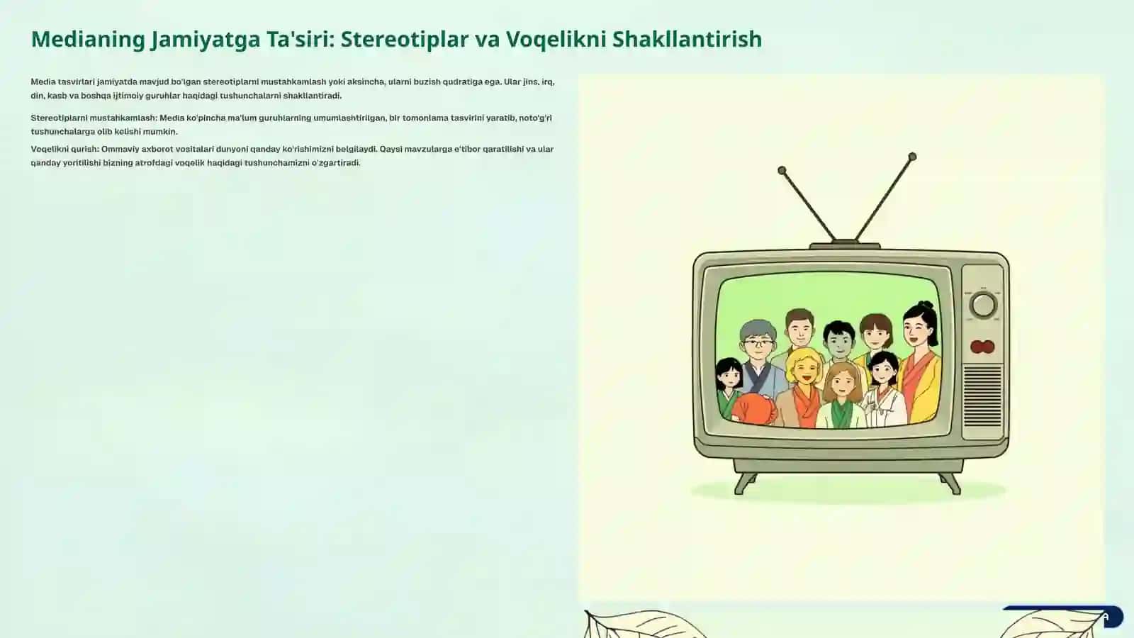 Medianing Tasviriy (Vakillik) Xususiyati 4
