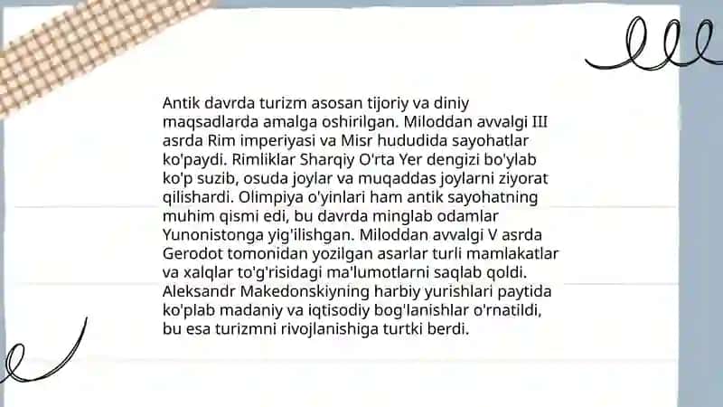 Mehmondorchilik va turizm tarixi 4