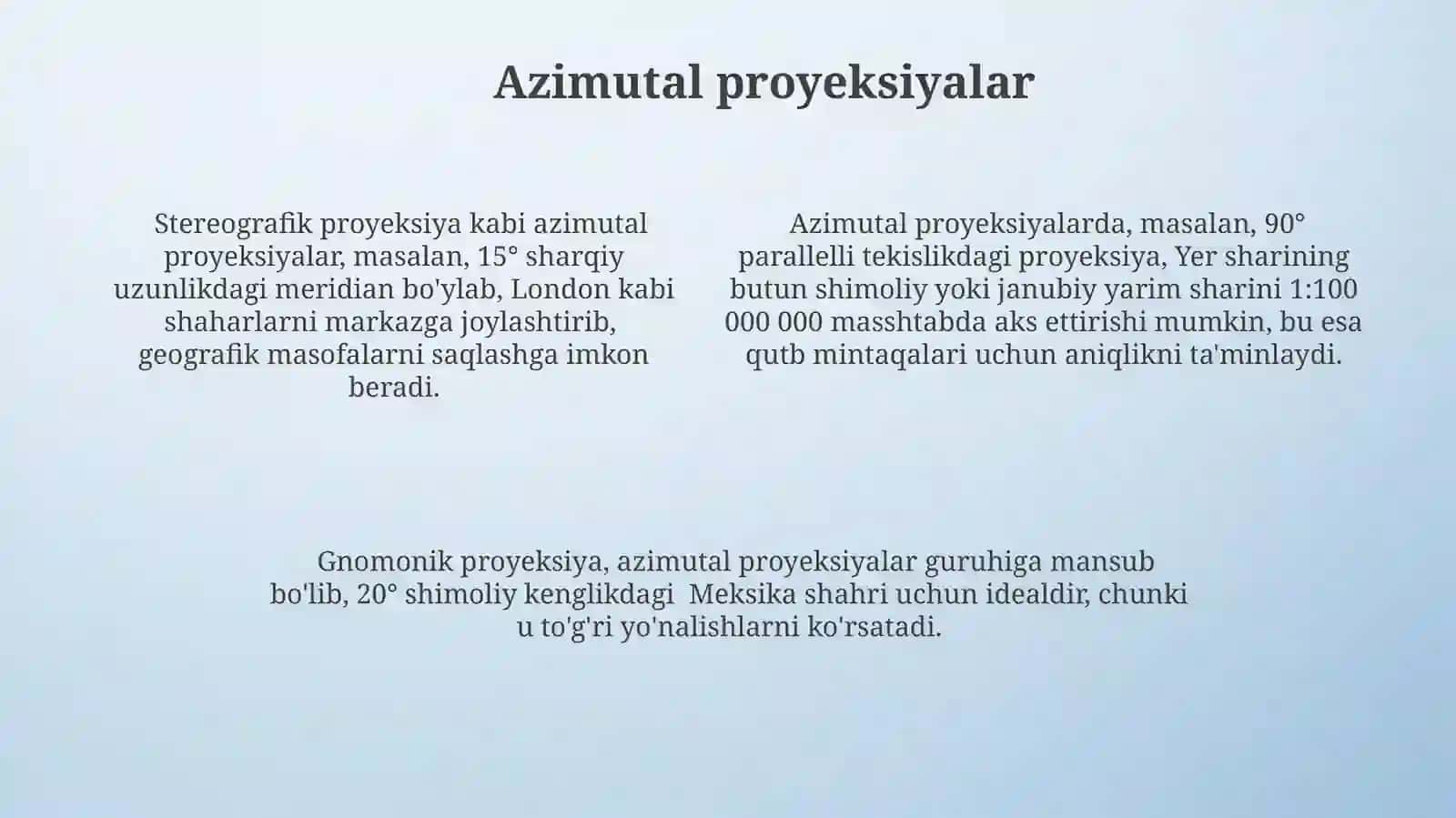 Kartografik proyeksiyalar nazariyasini asoslari 4