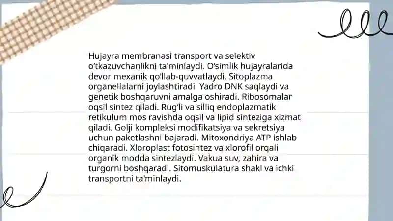 Tiriklik belgilarining umumiy xususiyatlari 4