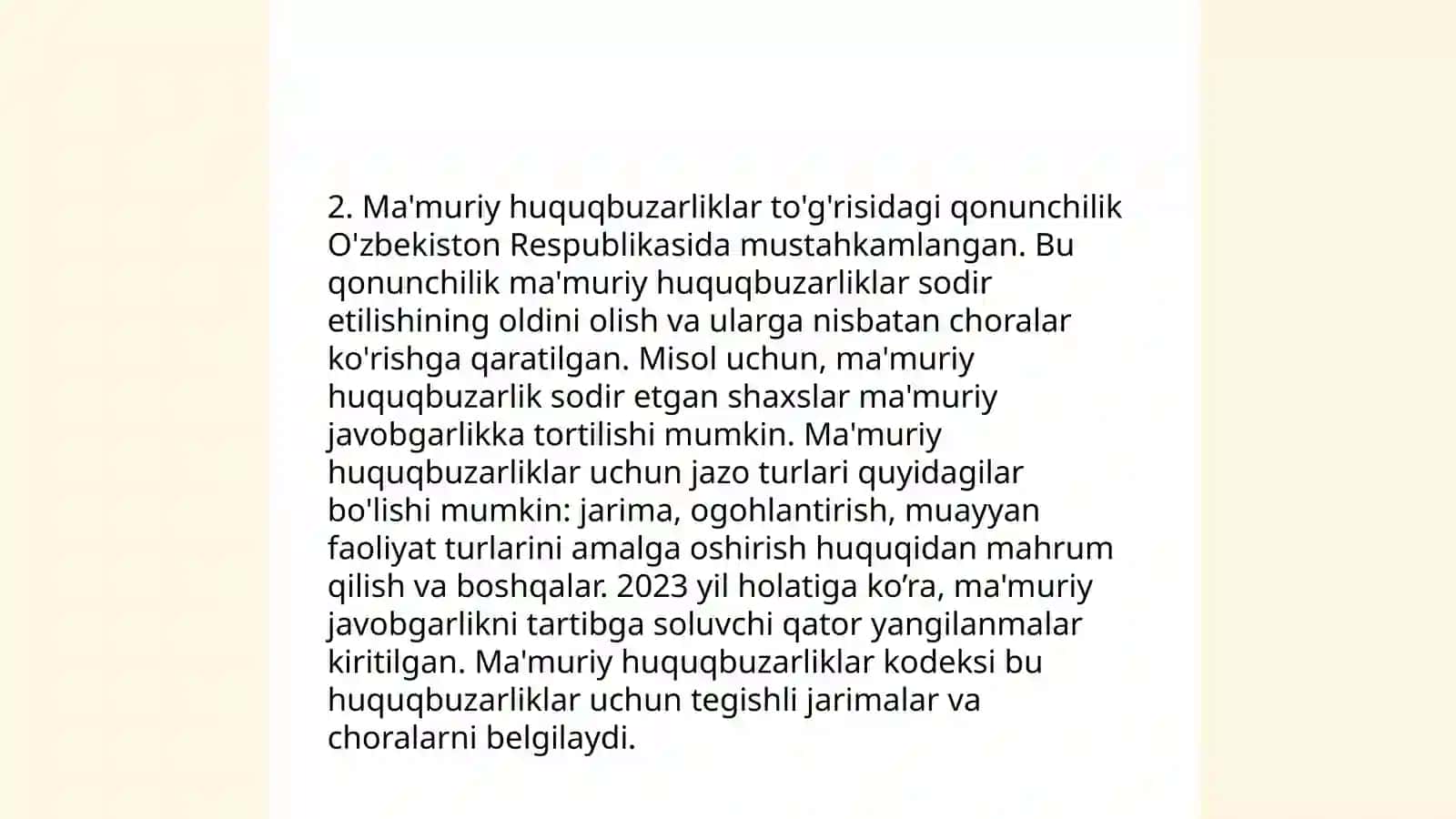Ma'muriy huquqbuzarliklar turlari 4