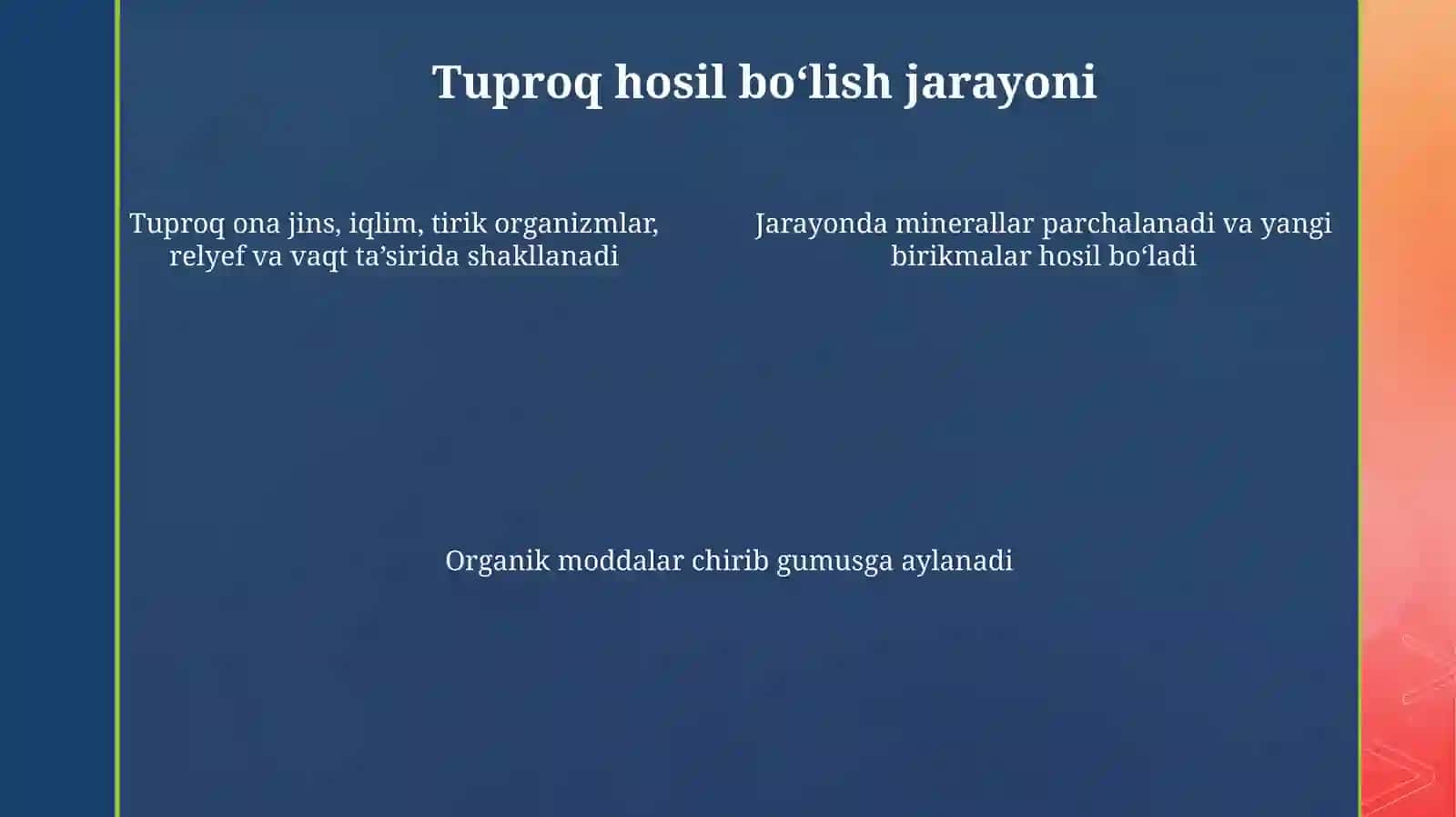 Tuproqlar paydo bo'lishi 4