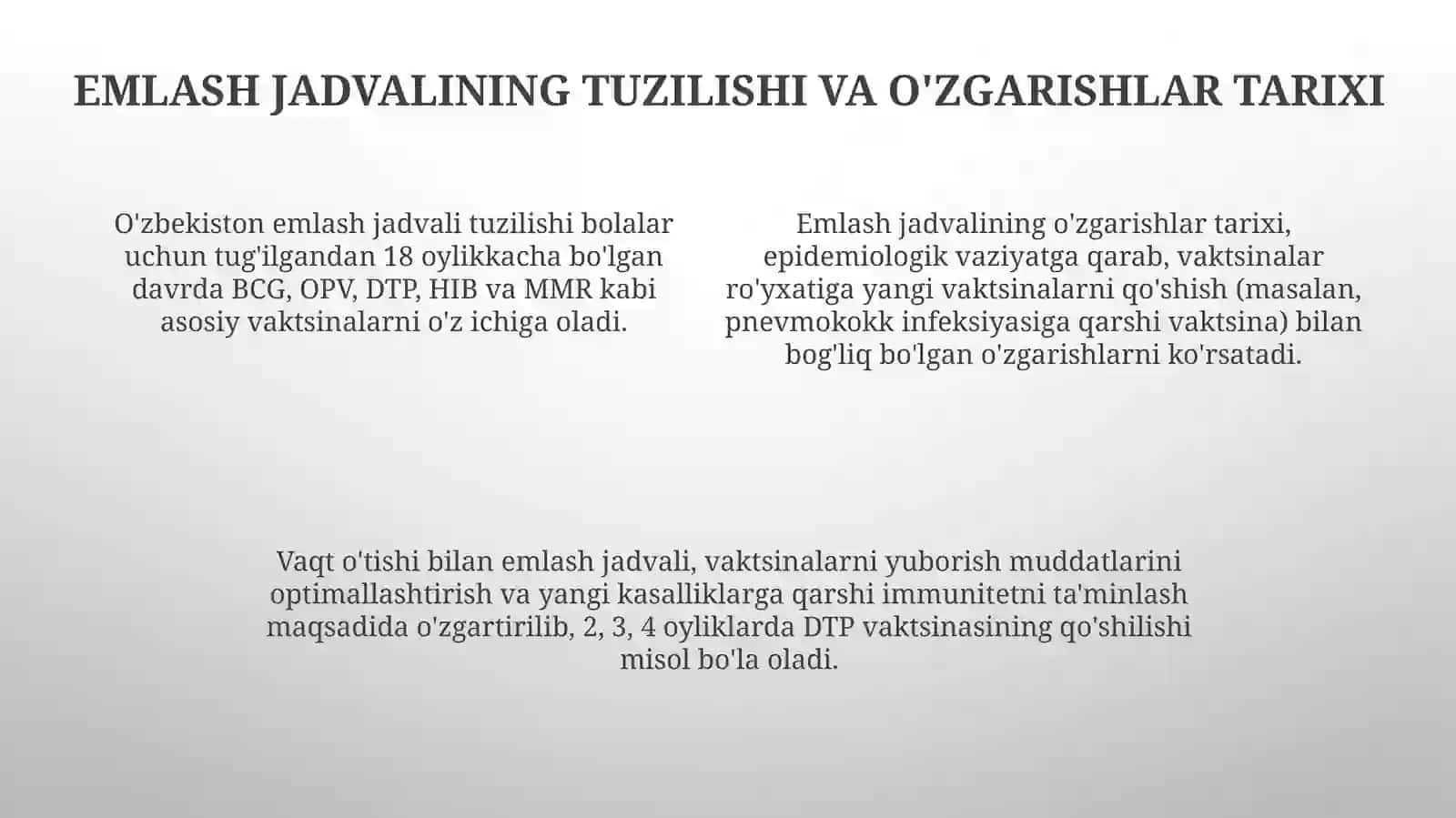 Ozbekiston milliy emlash kalendari va uni otqazilishi 4