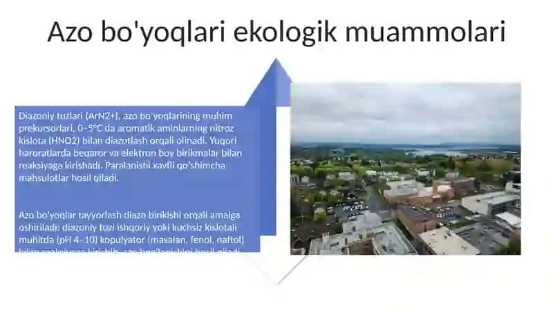 Azo bo'yoqlar va diazoniy tuzlar 4