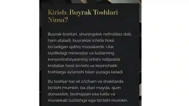 Tosh kasalliklarining kimyoviy asoslari. 4