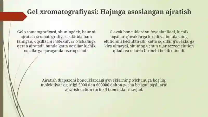 Oqsillarning tozalash usullari 4