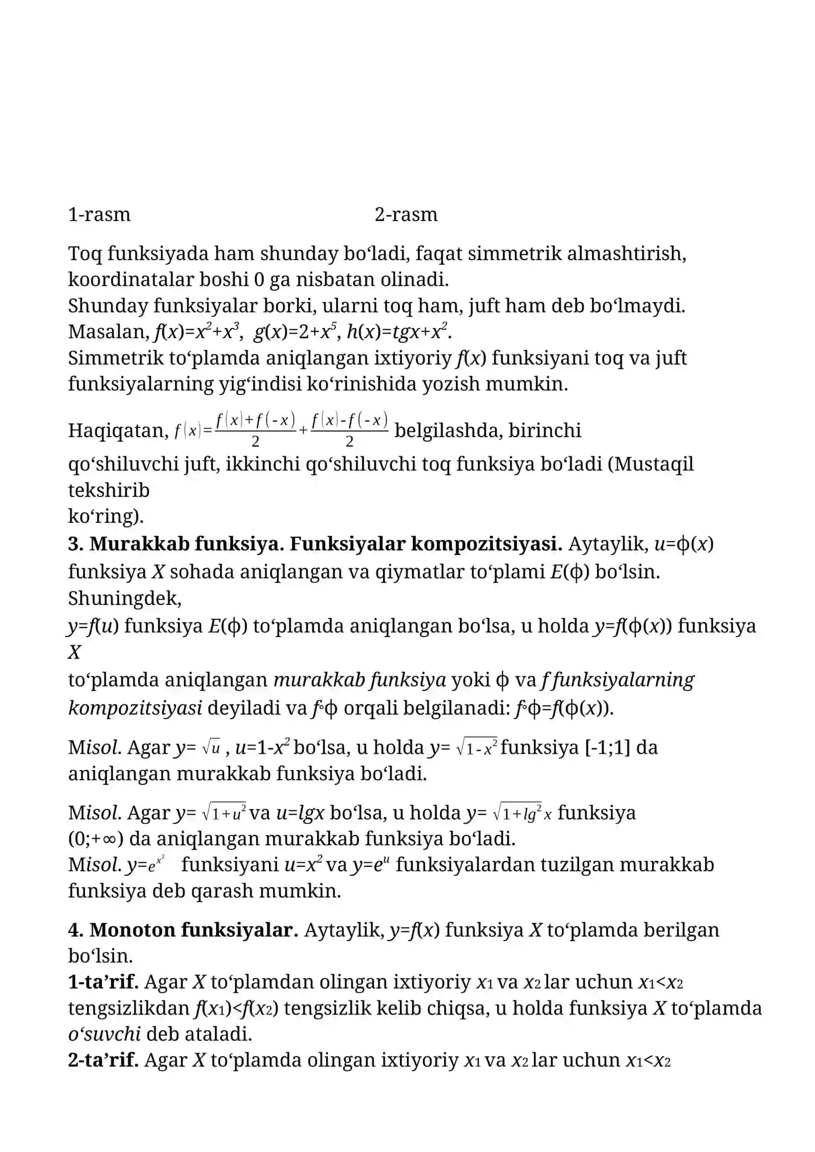 Funksiyalarning muhim sinflari 4
