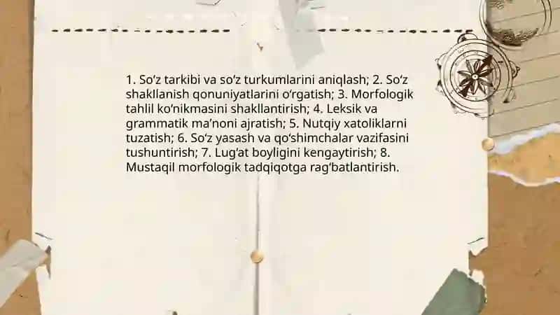 Morfologiya o'qitishning maqsad va vazifalari 4