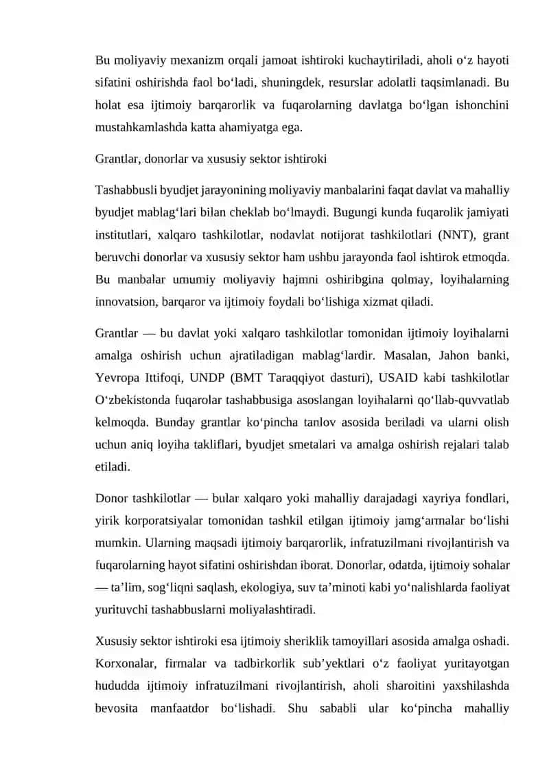 Tashabbusli byudjet jarayonini moliyalashtirishga yơnaltiriladigar mablag’lar 4