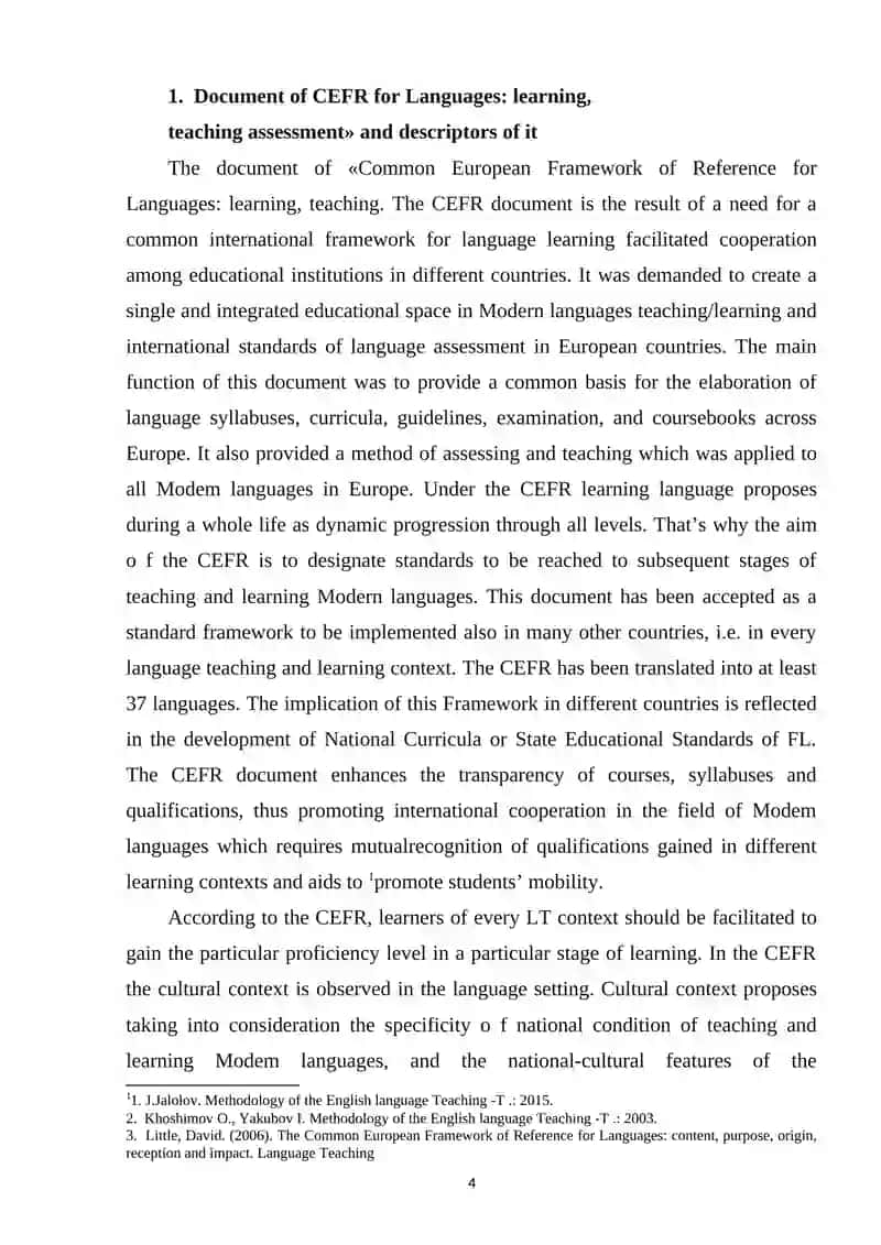 THE MODERN MODEL OF TEACHING AND LEARNING ENGLISH IN UZBEKISTAN 4